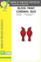 Birch Press Stanzschablone - 57680 Block Print Cardinal Duo