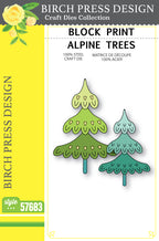 Birch Press Stanzschablone - 57683	Block Print Alpine Trees