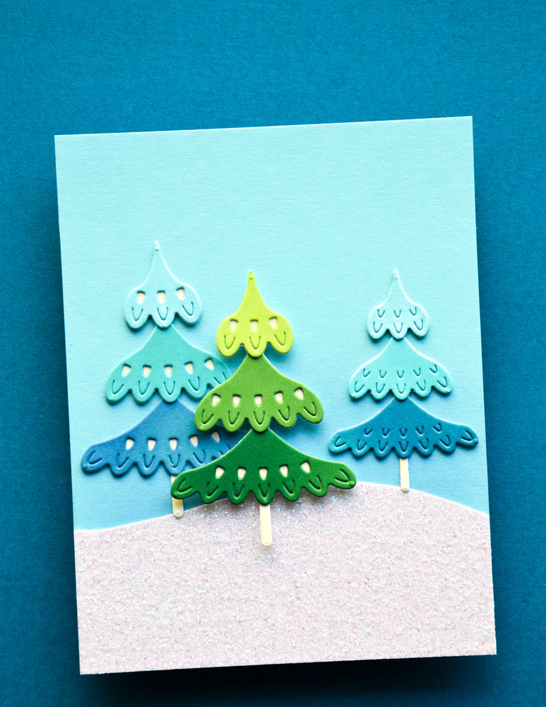 Birch Press Stanzschablone - 57683	Block Print Alpine Trees