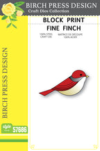 Birch Press Stanzschablone - 57686 Block Print Fine Finch