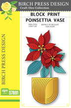 Birch Press Stanzschablone - 57691 Block Print Poinsettia Vase