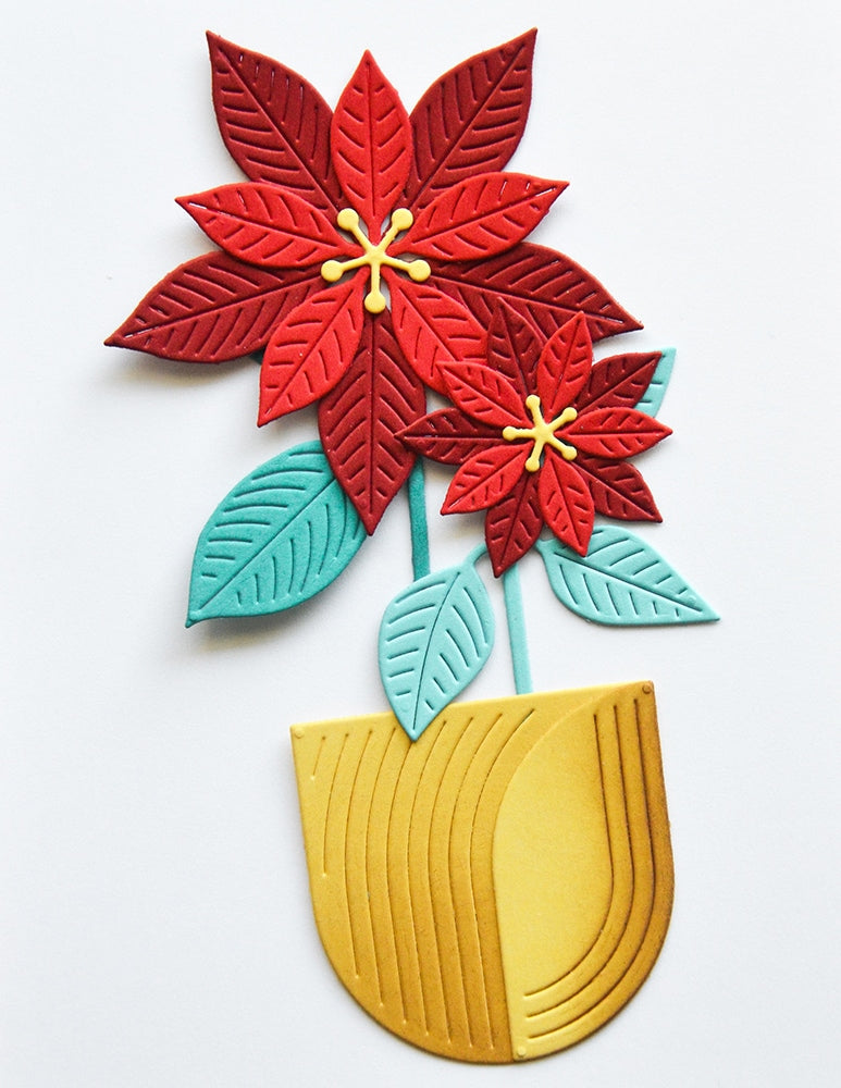 Birch Press Stanzschablone - 57691 Block Print Poinsettia Vase