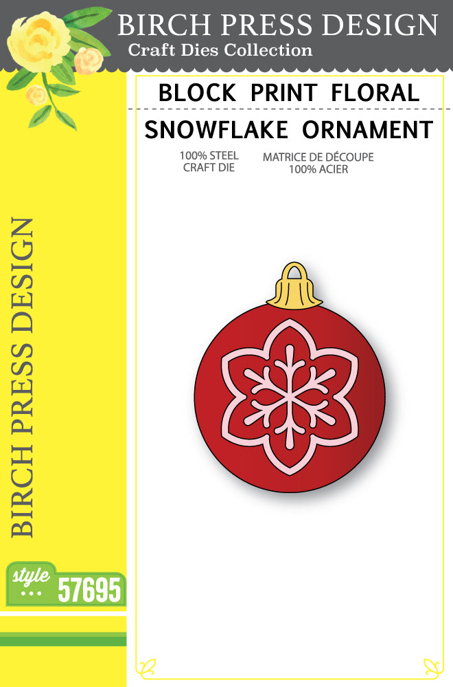 Birch Press Stanzschablone - 57695 Block Print Floral Snowflake Ornament