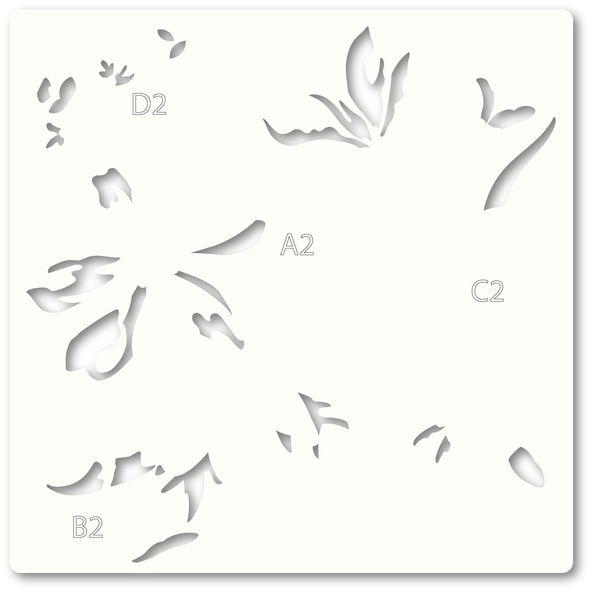 Memory Box Template Set - 88620 Gracious Floral Stencil Set