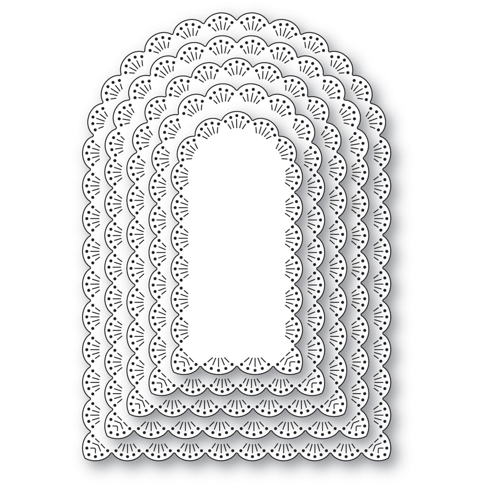 Memory Box Stanzschablone - 94967 Fan Stitch Scalloped Arch Frames