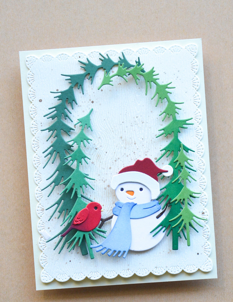 Memory Box Stanzschablone - 94973 Snowman and Birdie Friend