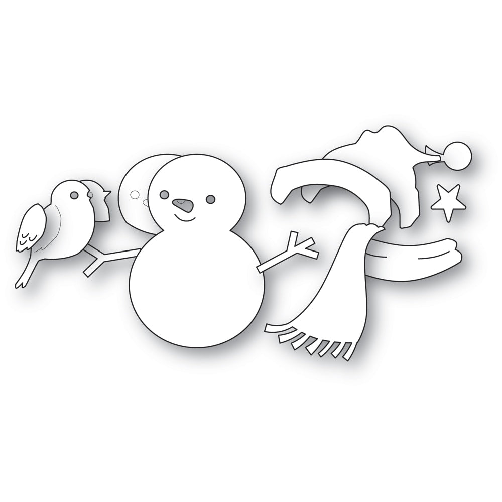 Memory Box Stanzschablone - 94973 Snowman and Birdie Friend