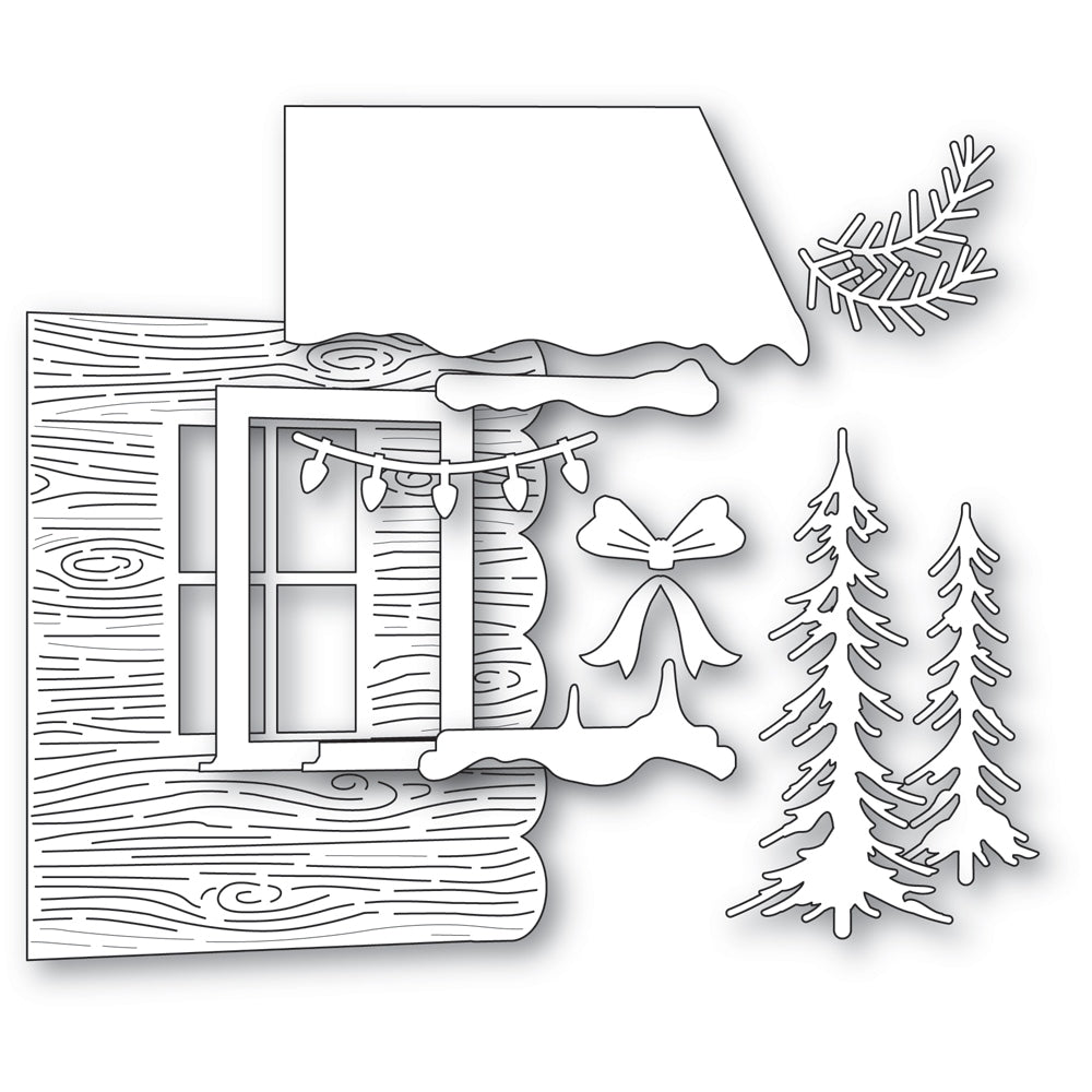 Memory Box Stanzschablone - 94986 Log Cabin Scene