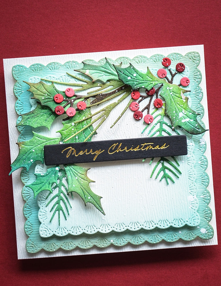 Memory Box Stanzschablone - 94988 Evergreen Holly Bundle