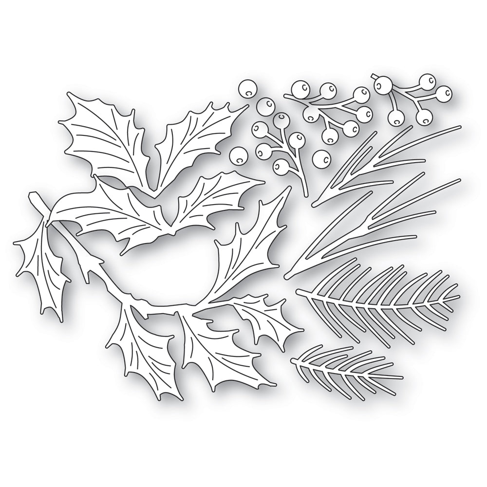 Memory Box Stanzschablone - 94988 Evergreen Holly Bundle