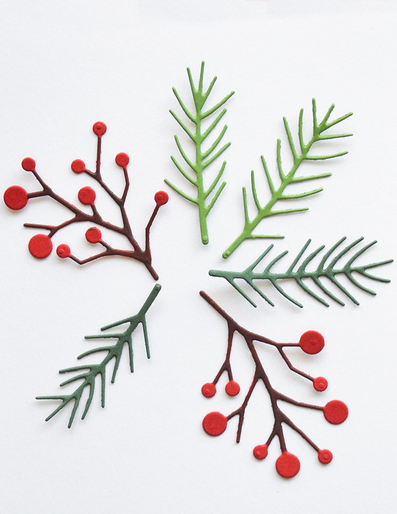 Memory Box Stanzschablone - 94995 Pine and Berries Sprigs