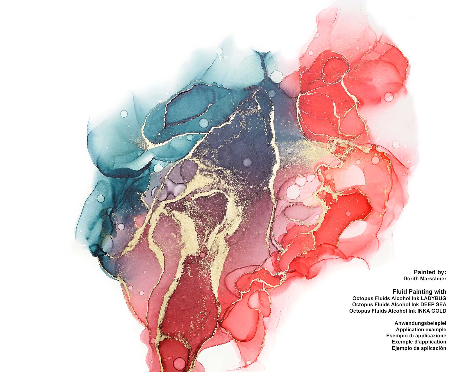 Octopus Fluids Alcohol Ink 30ml - Inka Gold