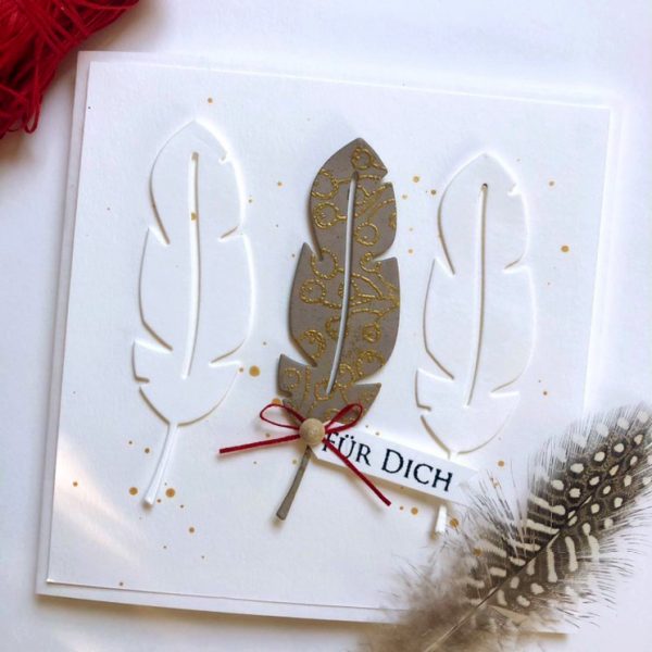 Karten-Kunst Stanzschablone kk-D147 - Feathers Federn
