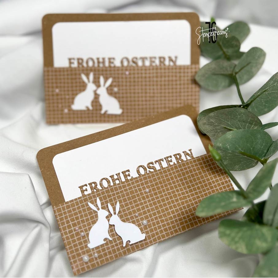 Karten-Kunst Stanzschablone kk-D233 - Randtexte Frohe Ostern