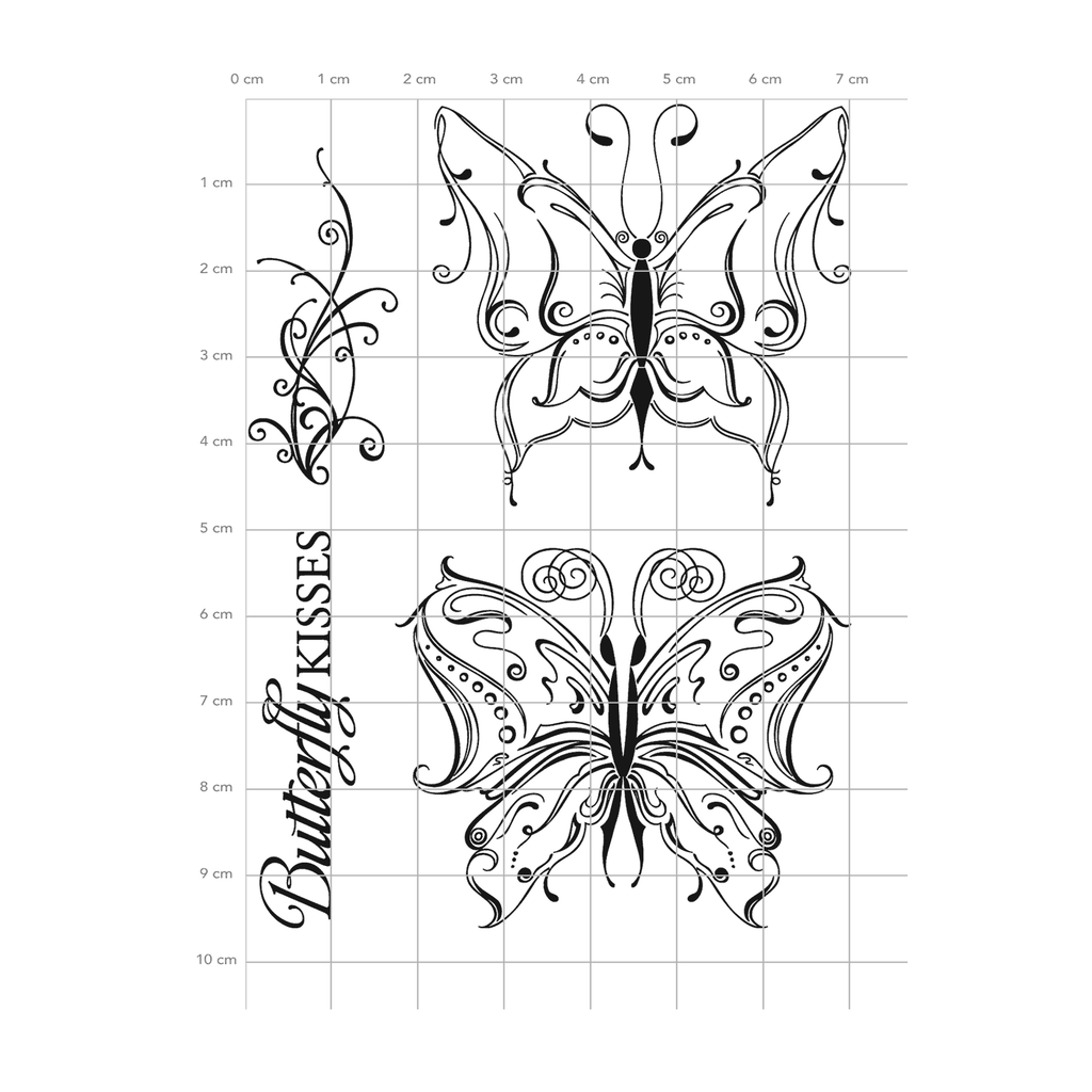 Karten-Kunst Clear Stamps KK-0080 - Schnörkel-Schmetterlinge