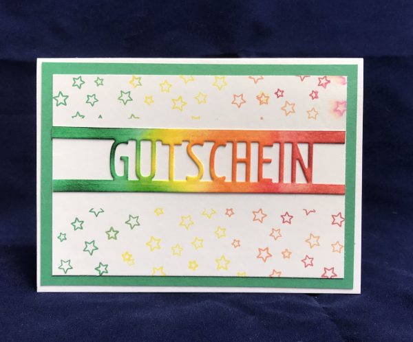Karten-Kunst Stanzschablone kk-D059 - Brückentext Gutschein