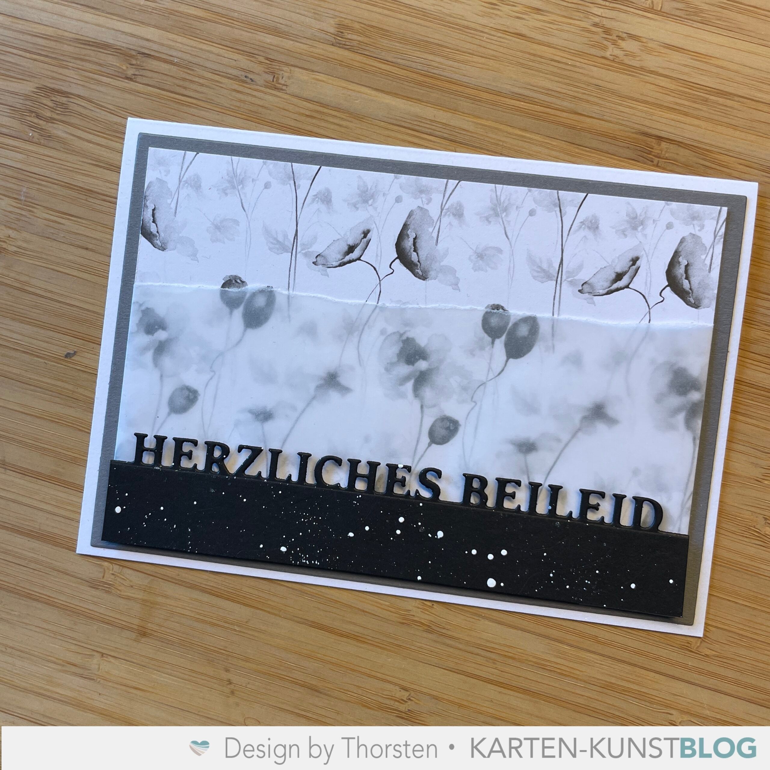 Karten-Kunst Stanzschablone kk-D213 - Randtexte Herzliches Beileid