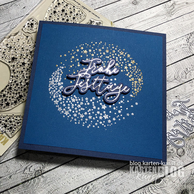 Karten-Kunst Stanzschablone kk-D098 - Elegant Script Frohe Festtage