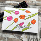 Karten-Kunst Clear Stamps KK-0234 - Scribble Tulips / Tulpen Stempel