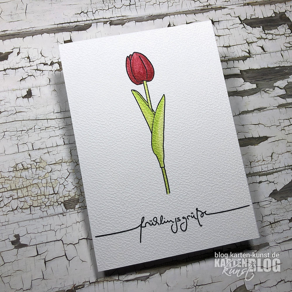 Karten-Kunst Clear Stamps KK-0234 - Scribble Tulips / Tulpen Stempel