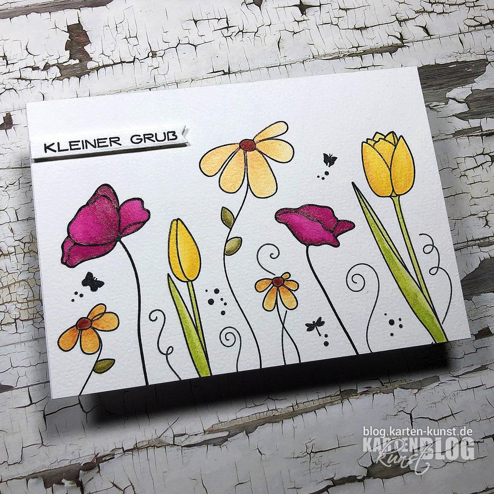 Karten-Kunst Clear Stamps KK-0234 - Scribble Tulips / Tulpen Stempel
