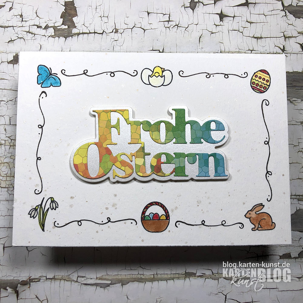 Karten-Kunst Stanzschablone kk-D193 - Das rockt Frohe Ostern