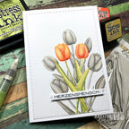 Karten-Kunst Clear Stamps KK-0234 - Scribble Tulips / Tulpen Stempel
