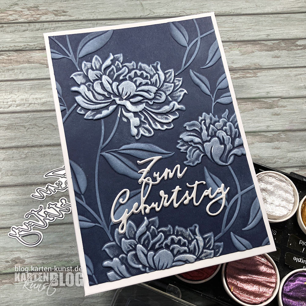 Karten-Kunst Stanzschablone kk-D154 - Elegant Script Zum Geburtstag