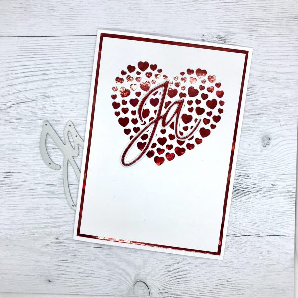 Karten-Kunst Stanzschablone zur Hochzeit kk-D134 - Ja mit Kontur