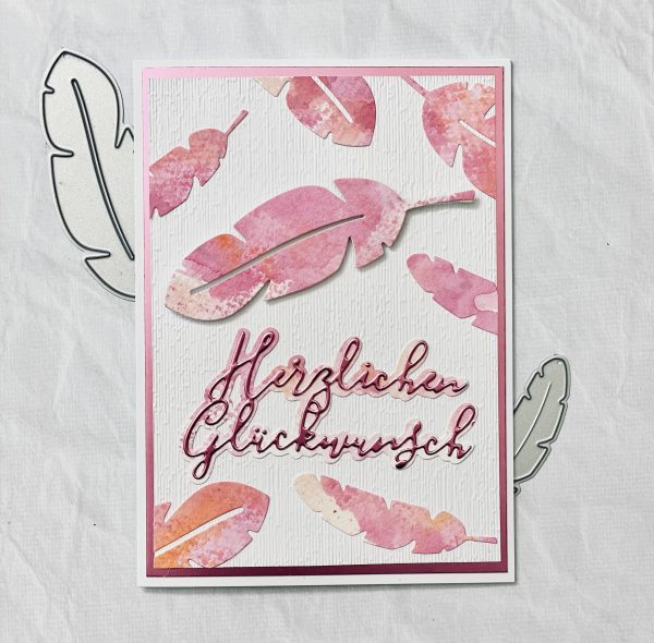 Karten-Kunst Stanzschablone kk-D143 - Elegant Script Herzlichen Glückwunsch
