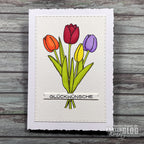 Karten-Kunst Clear Stamps KK-0234 - Scribble Tulips / Tulpen Stempel