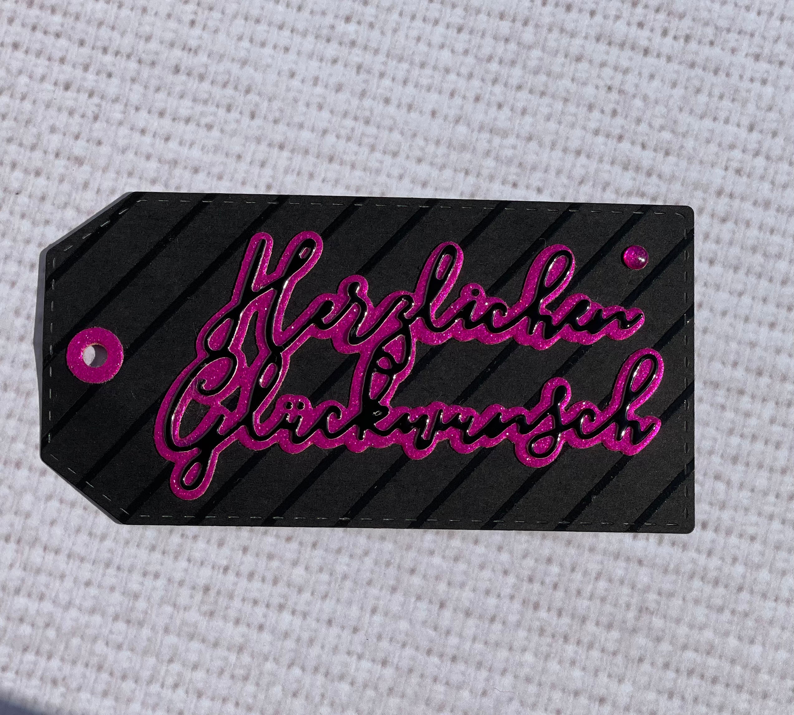 Karten-Kunst Stanzschablone kk-D143 - Elegant Script Herzlichen Glückwunsch