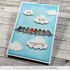 Karten-Kunst Stanzschablone kk-D211 - Stitched Clouds / Wolken mit Nahtlinien
