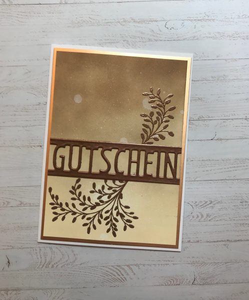 Karten-Kunst Stanzschablone kk-D059 - Brückentext Gutschein