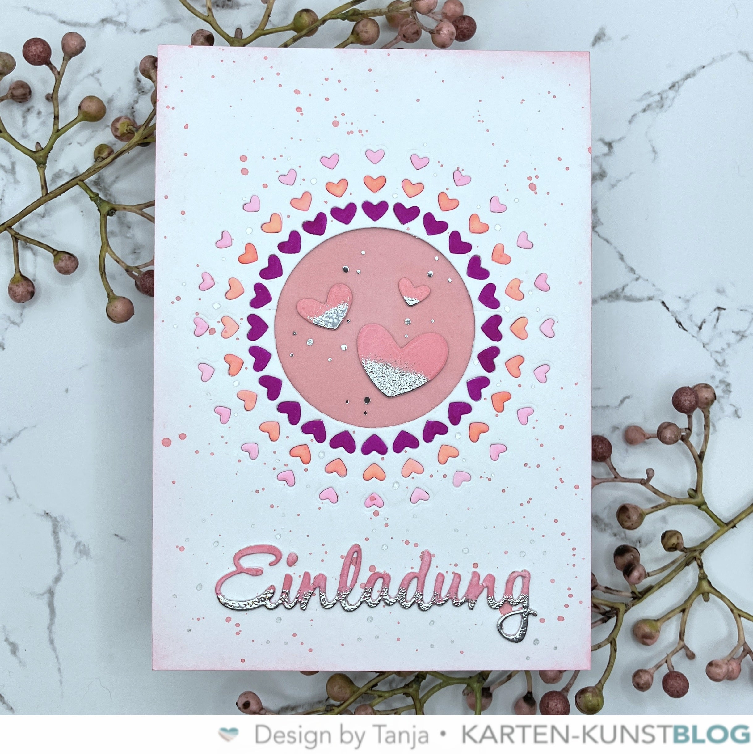 Karten-Kunst Stanzschablone kk-D010 - Große Texte Einladung