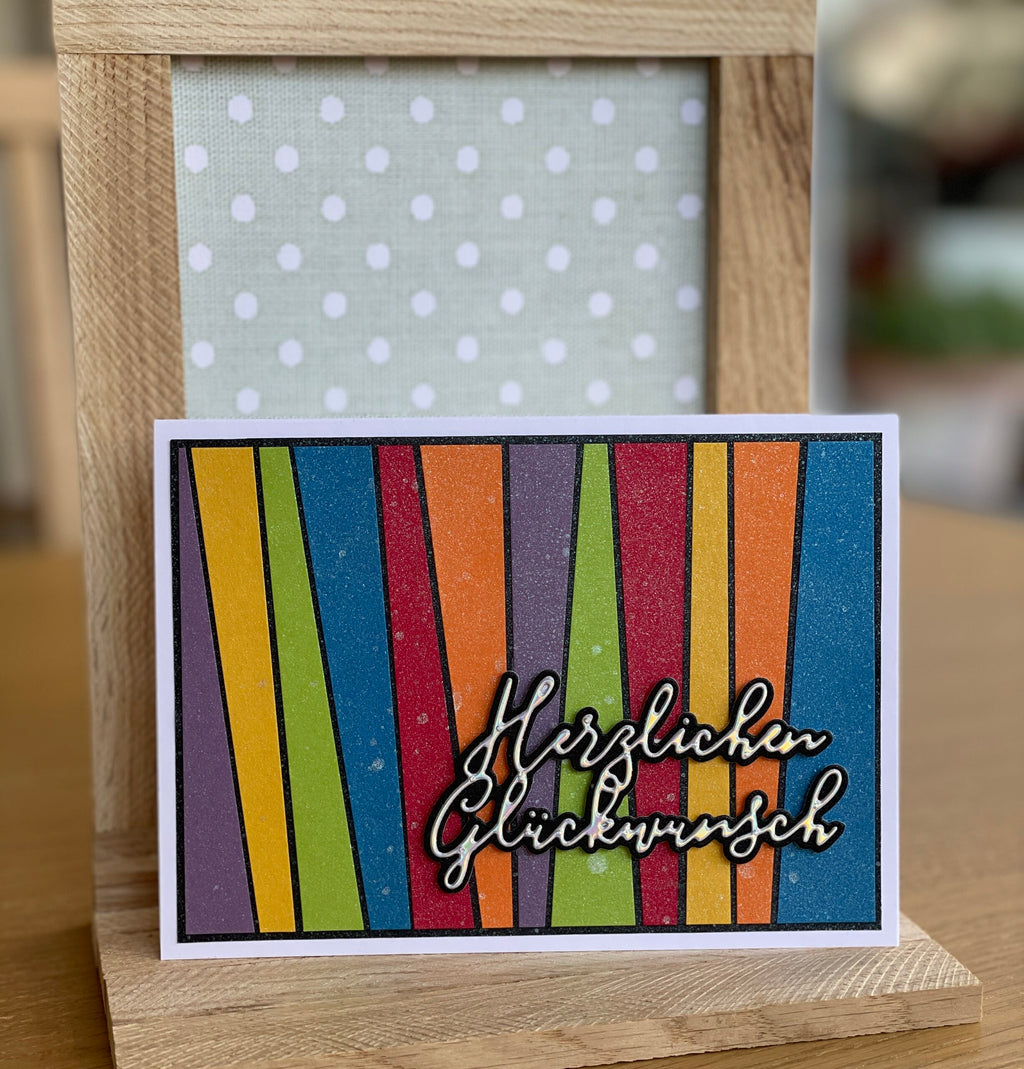 Karten-Kunst Stanzschablone kk-D143 - Elegant Script Herzlichen Glückwunsch