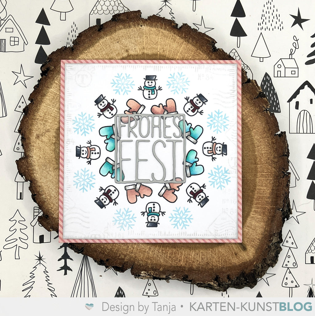 Karten-Kunst Stanzschablone für Weihnachten kk-D159 - Mini-Rahmen Frohes Fest
