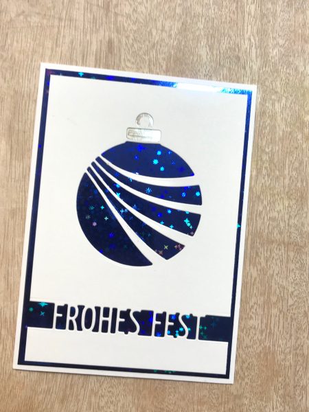 Karten-Kunst Stanzschablone zu Weihnachten kk-D097 - Brückentext Frohes Fest