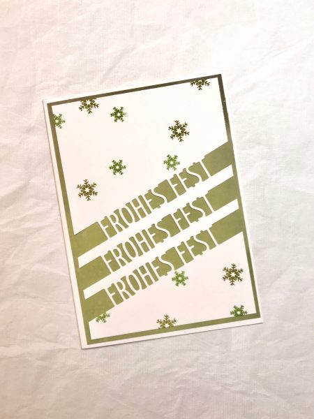 Karten-Kunst Stanzschablone zu Weihnachten kk-D097 - Brückentext Frohes Fest
