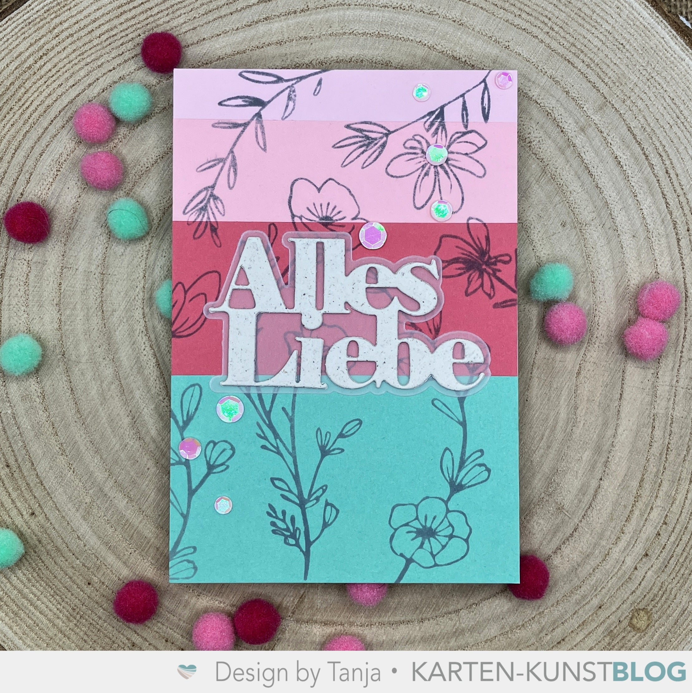 Karten-Kunst Stanzschablone kk-D212 - Das rockt Alles Liebe