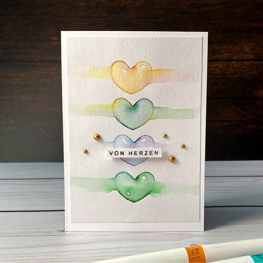 Karten-Kunst Clear Stamps GROSS KK-0260 - Von Herzen