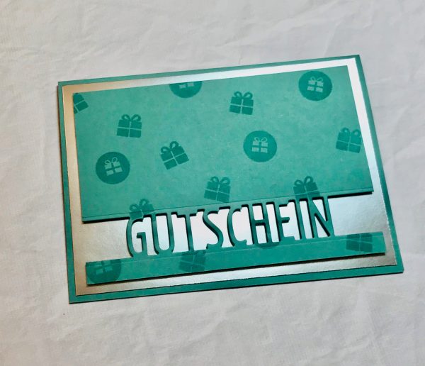 Karten-Kunst Stanzschablone kk-D059 - Brückentext Gutschein