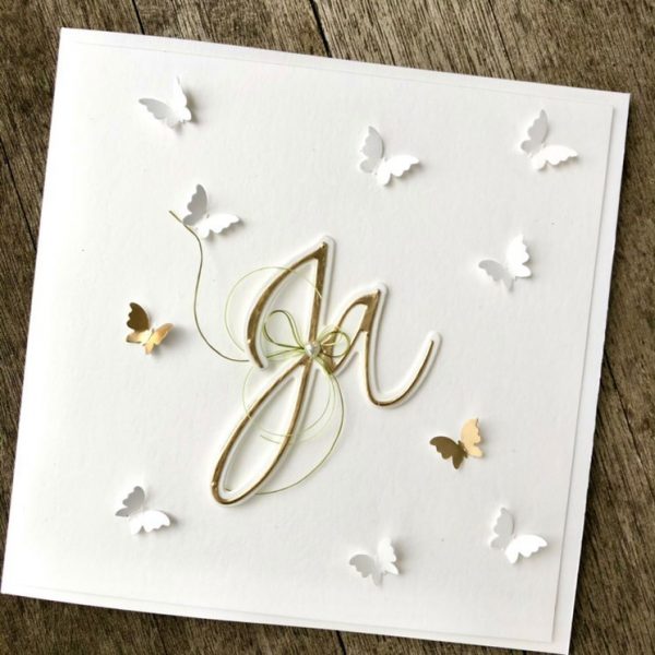 Karten-Kunst Stanzschablone zur Hochzeit kk-D134 - Ja mit Kontur