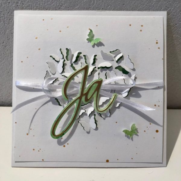 Karten-Kunst Stanzschablone zur Hochzeit kk-D134 - Ja mit Kontur