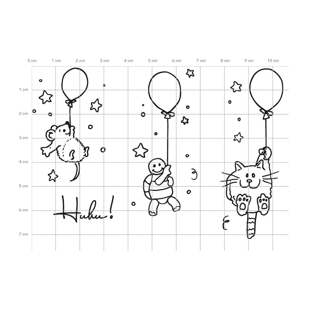 Karten-Kunst Clear Stamps KK-0077 - Viecher auf Ballonfahrt