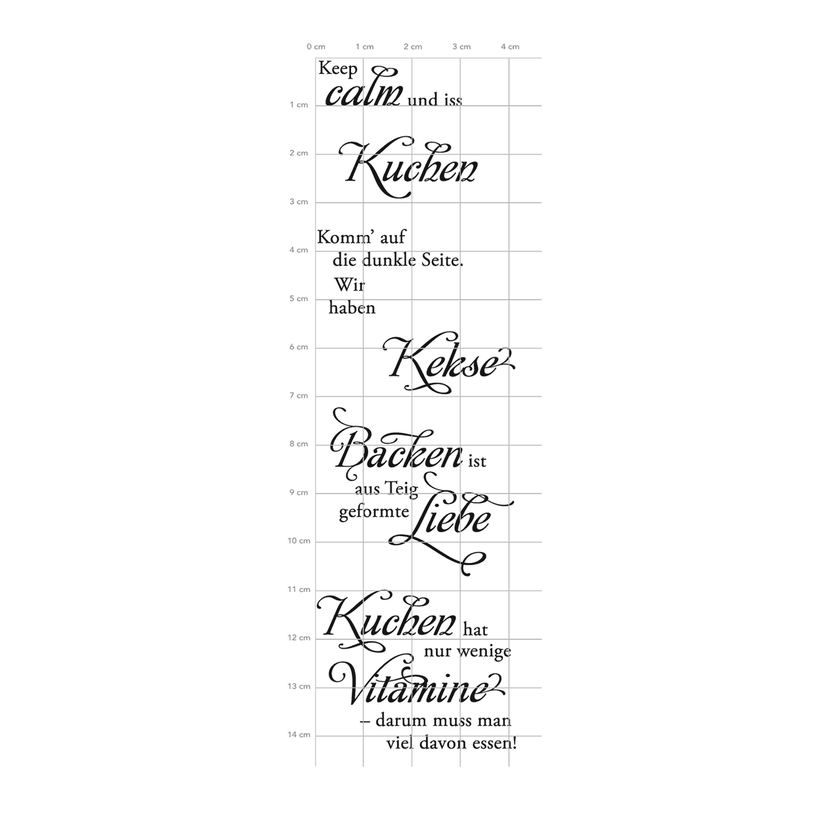 Karten-Kunst Clear Stamps KK-0090 - Weise Worte Kuchen & Kekse
