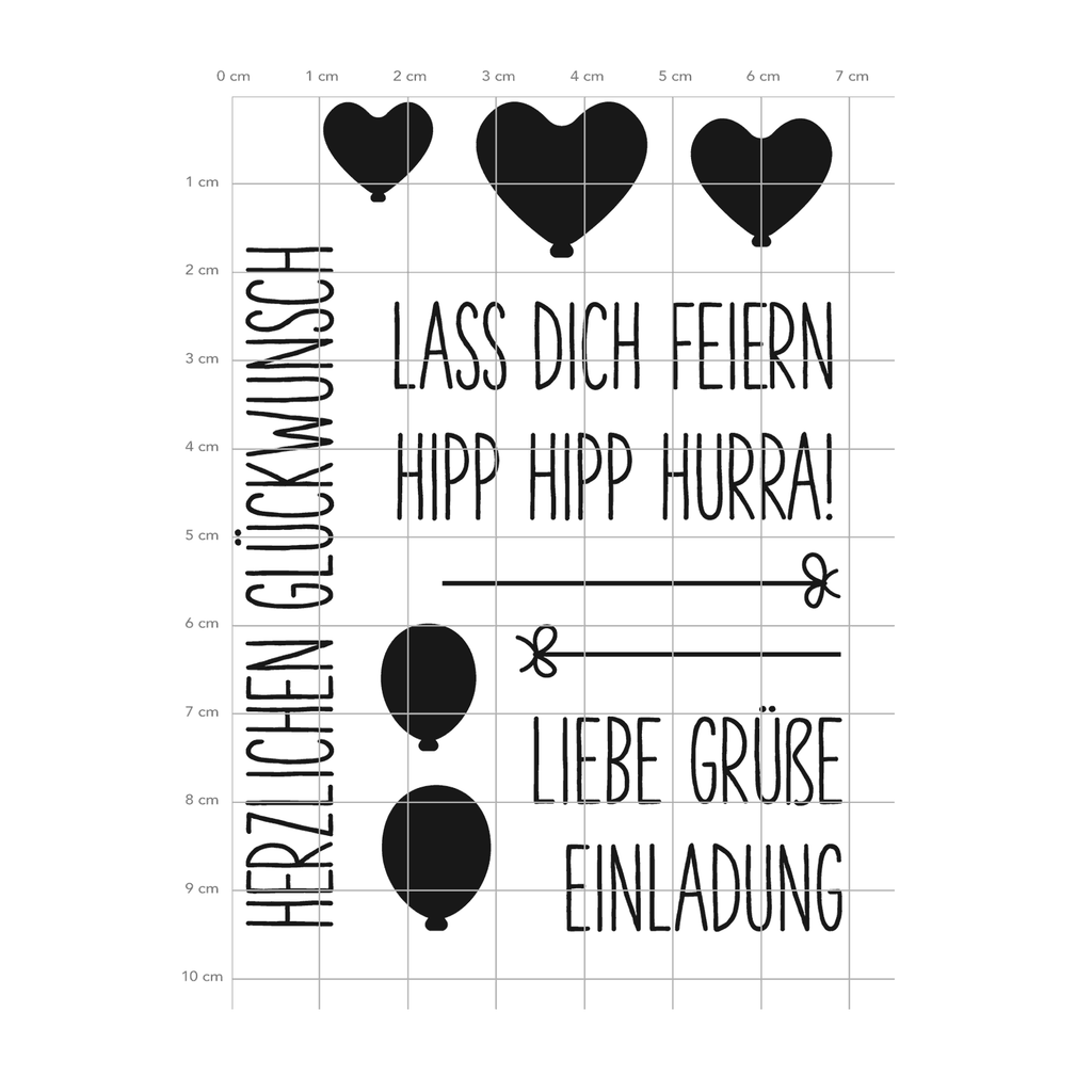Karten-Kunst Clear Stamps KK-0099 - Luftballon-Grüße
