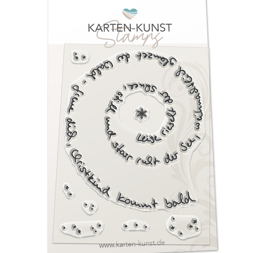 Karten-Kunst Clear Stamps KK-0110 - Spiral-Text Schnee