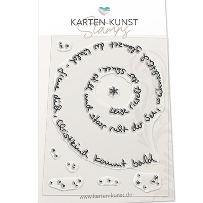 Karten-Kunst Clear Stamps KK-0110 - Spiral-Text Schnee