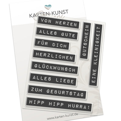 Karten-Kunst Clear Stamps KK-0130 - Labelwriter zum Geburtstag